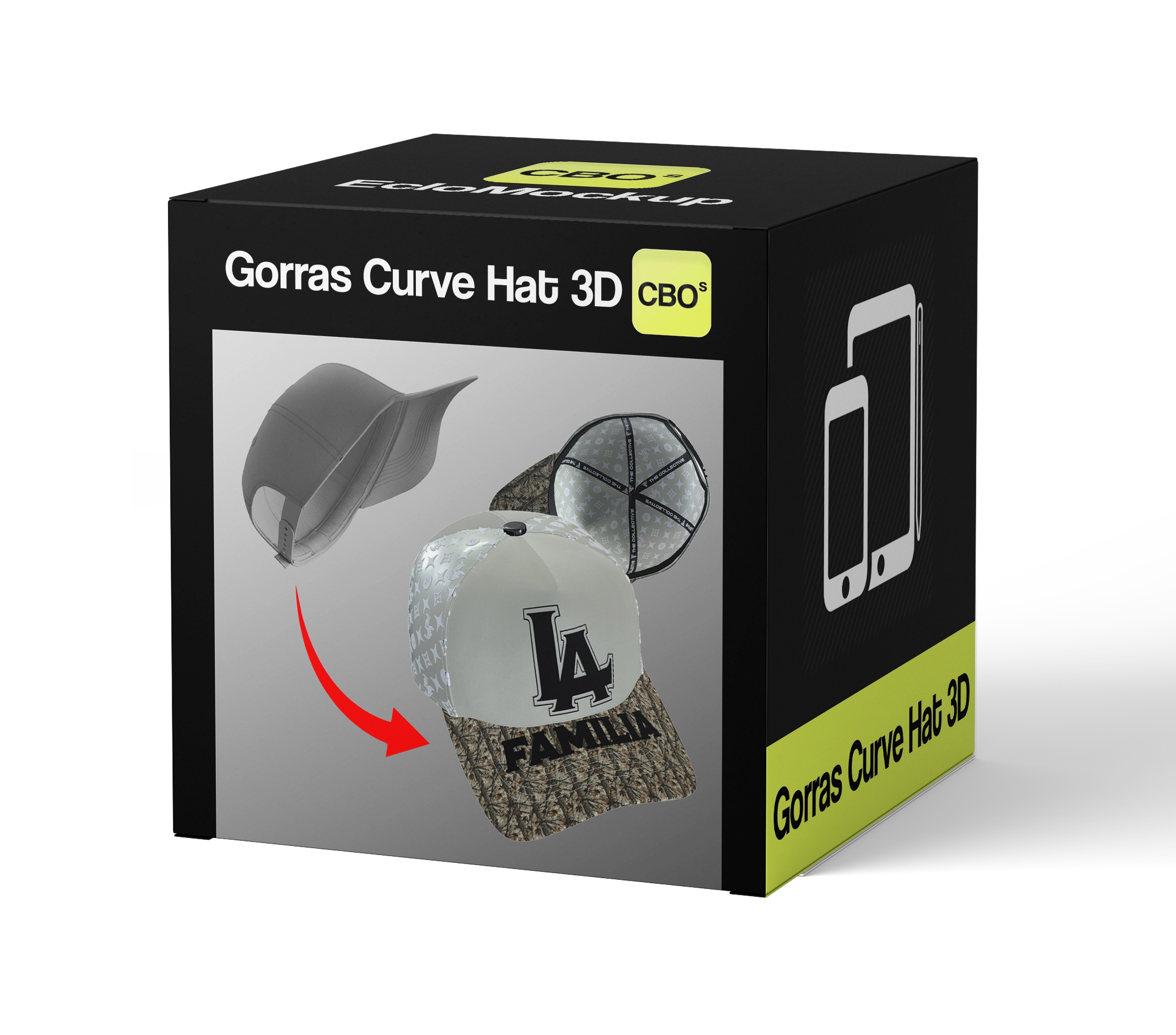 Gorras Curve Hat 3D Mockup [CBOs]