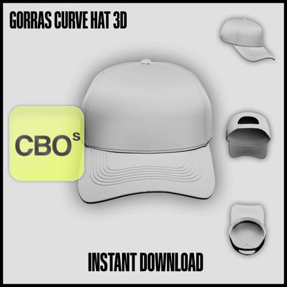 Gorras Curve Hat 3D Mockup [CBOs]